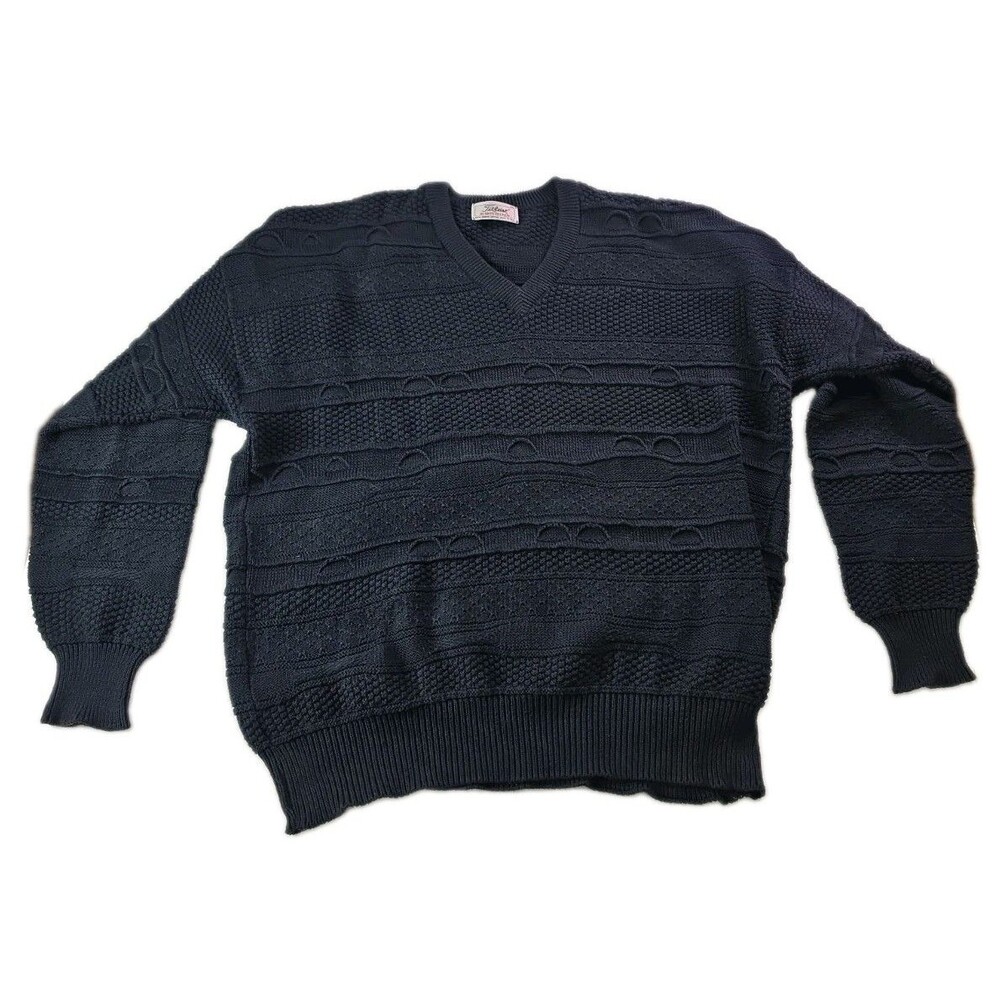 Vintage Titleist By Corbin Cotton Cable Kint Sweater Mens Large Black 2XL